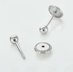 Boucles D'oreilles Puces Or Blanc Fidelia