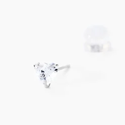 Boucles D'oreilles Puces Or Blanc Salona Oxyde De Zirconium