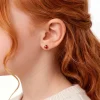 Boucles D'oreilles Puces Or Jaune Helidie Email