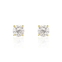 Boucles D'oreilles Puces Or Jaune Victoria Diamants