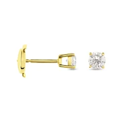 Boucles D'oreilles Puces Or Jaune Victoria Diamants