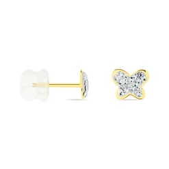 Marc Orian Boucles D'Oreilles Strass|Bijoux Homme > Boucles D'oreilles Puces Or Jaune Cercis Strass