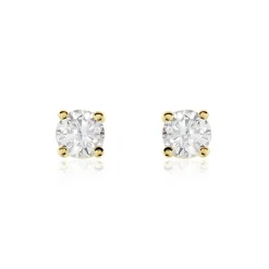 Boucles D'oreilles Puces Or Jaune Victoria Diamants