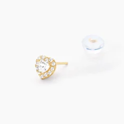 Marc Orian Bijoux Zirconium|Boucles D'Oreilles Cœur > Boucles D'oreilles Puces Or Jaune Festuca Oxydes De Zirconium
