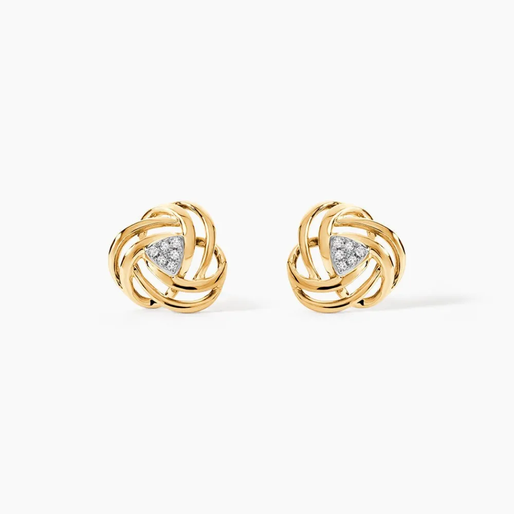 Marc Orian Parures De Mariage|Bijoux Diamant > Boucles D'oreilles Puces Or Jaune Abidemi Diamants