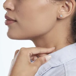 Boucles D'oreilles Puces Or Jaune Doreen Oxydes De Zirconium