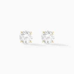 Boucles D'oreilles Puces Or Jaune Katherina Oxyde De Zirconium