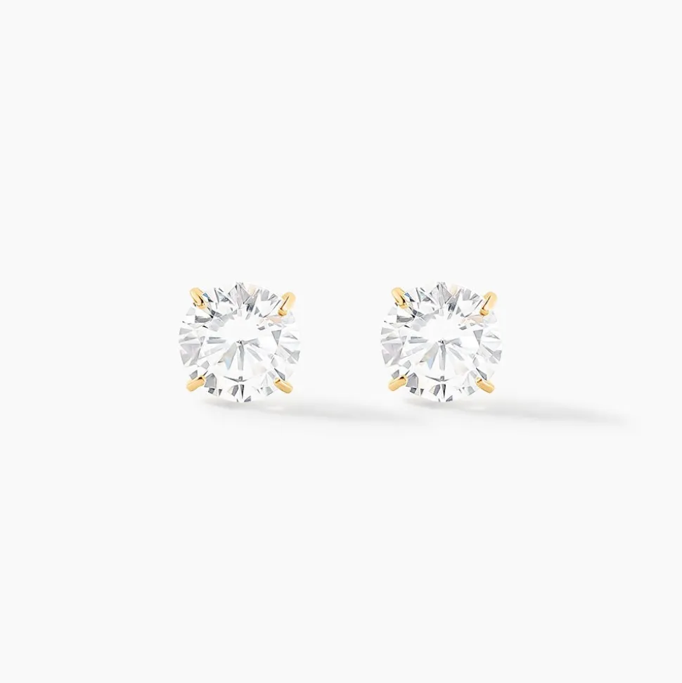 Boucles D'oreilles Puces Or Jaune Katherina Oxyde De Zirconium