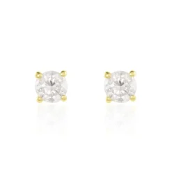 Boucles D'oreilles Puces Or Jaune Victoria Diamants