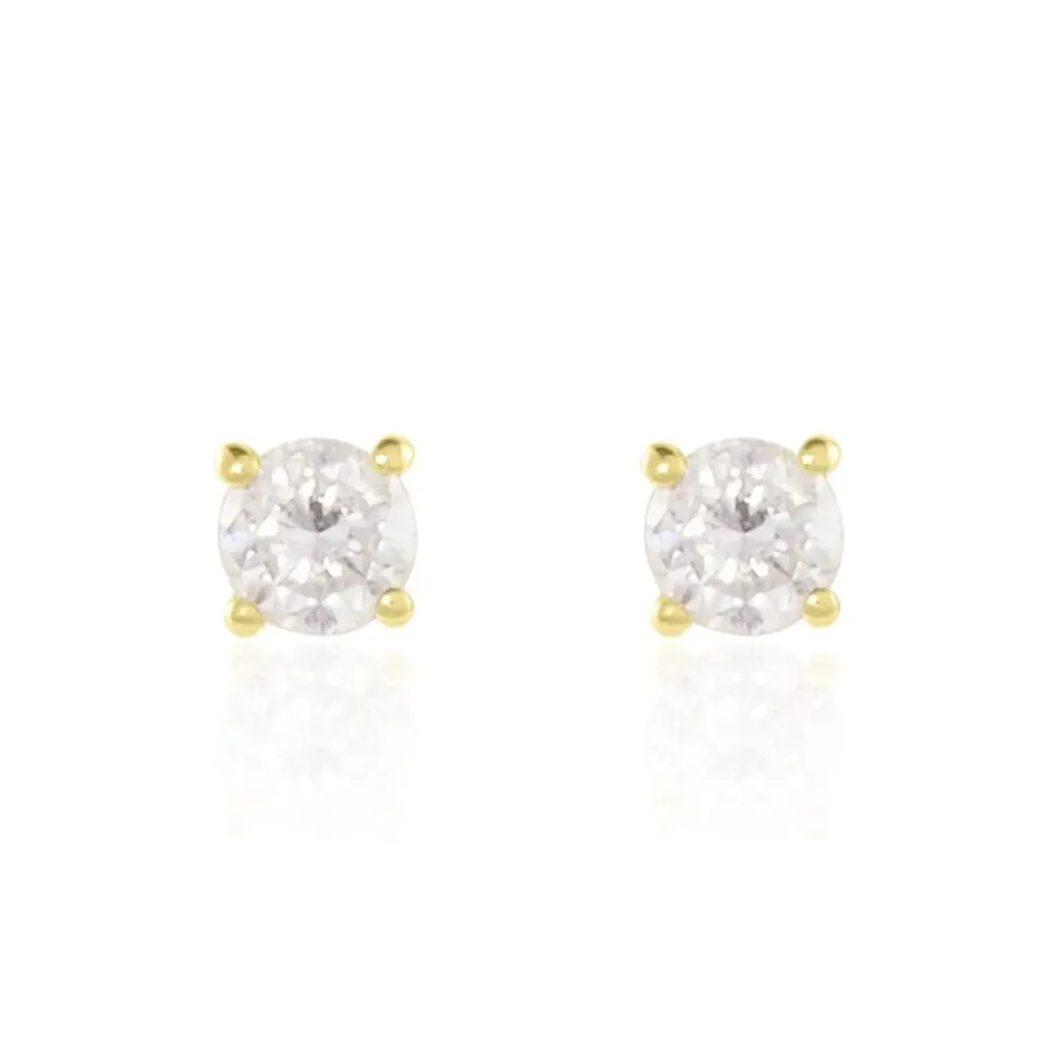 Boucles D'oreilles Puces Or Jaune Victoria Diamants