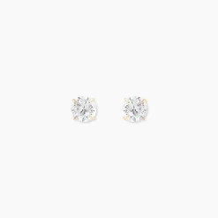 Boucles D'oreilles Puces Or Jaune Katherina Oxyde De Zirconium