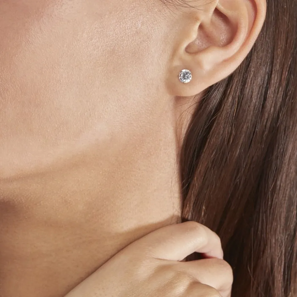 Boucles D'oreilles Puces Or Jaune Katherina Oxyde De Zirconium