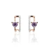 Marc Orian Anniversaire De Mariage|Boucles D'Oreilles Cœur > Boucles D'oreilles Puces Or Rose Amethyste Et Diamant