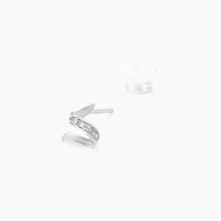 Boucles D'oreilles Puces Ouassima Or Blanc Diamant
