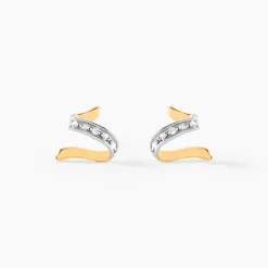 Boucles D'oreilles Puces Ouassima Or Jaune Diamant
