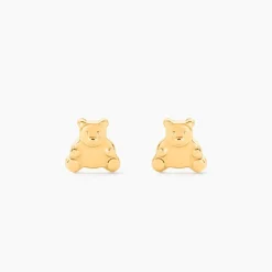 Boucles D'oreilles Puces Ours Or Or Jaune