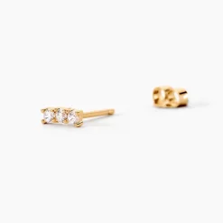 Boucles D'oreilles Puces Plaqué Or Jaune Alodia Oxydes De Zirconium