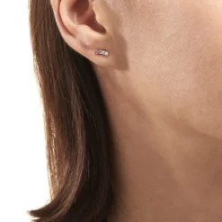 Boucles D'oreilles Puces Plaqué Or Jaune Alodia Oxydes De Zirconium