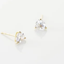 Marc Orian Bijoux Zirconium|Boucles D'Oreilles Cœur > Boucles D'oreilles Puces Poinsettia Or Jaune Oxyde