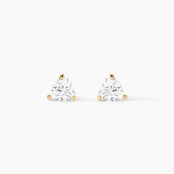 Marc Orian Bijoux Zirconium|Boucles D'Oreilles Cœur > Boucles D'oreilles Puces Poinsettia Or Jaune Oxyde