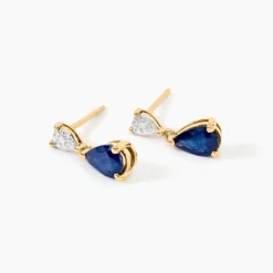 Marc Orian Cadeaux Mariage|Boucles D'Oreilles Mariage > Boucles D'Oreilles Puces Porfirio Or Jaune Saphir Diamant