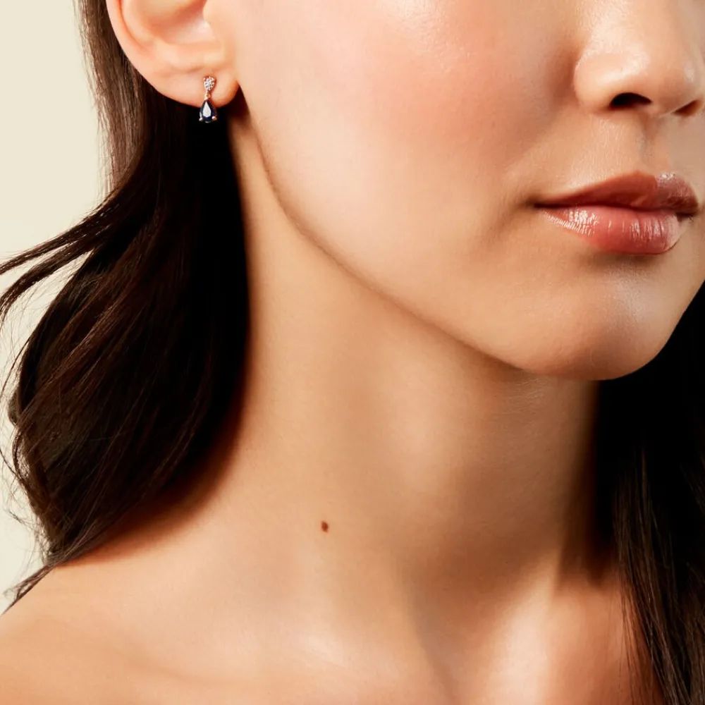 Marc Orian Cadeaux Mariage|Boucles D'Oreilles Mariage > Boucles D'Oreilles Puces Porfirio Or Jaune Saphir Diamant