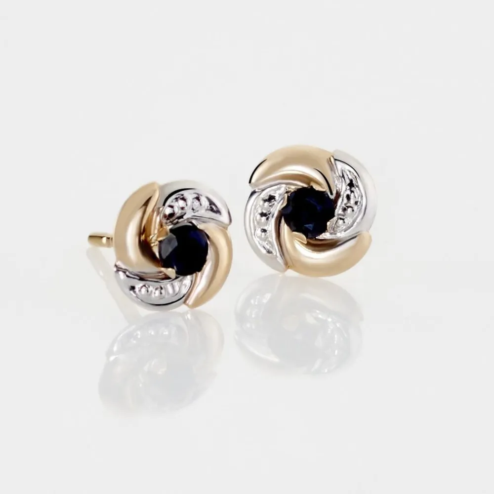 Marc Orian Anniversaire De Mariage|Boucles D'Oreilles Mariage > Boucles D'oreilles Puces Potentille Or Jaune Saphir