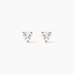 Boucles D'Oreilles Puces Rheane Plaqué Or Jaune Oxyde De Zirconium