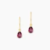 Marc Orian Pendantes|Cadeaux Mariage > Boucles D'oreilles Puces Rhodolite Goutte Or Jaune Rhodolite