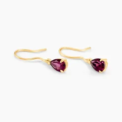 Marc Orian Pendantes|Cadeaux Mariage > Boucles D'oreilles Puces Rhodolite Goutte Or Jaune Rhodolite