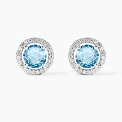 Boucles D'oreilles Puces Rio Argent Blanc Oxyde