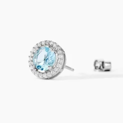 Boucles D'oreilles Puces Rio Argent Blanc Oxyde