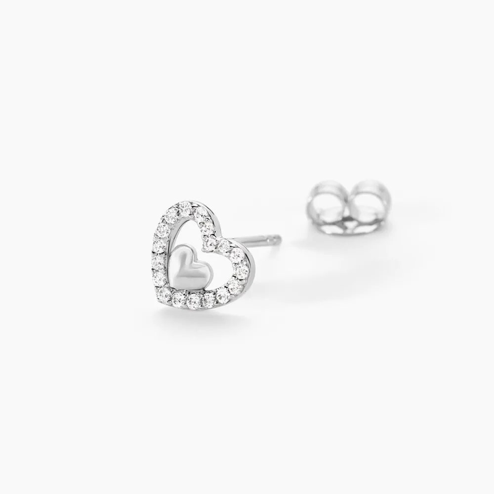 Marc Orian Bijoux Zirconium|Boucles D'Oreilles Argent > Boucles D'oreilles Puces Rizlene Argent Blanc Oxyde De Zirconium