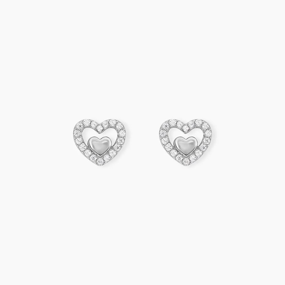 Marc Orian Bijoux Zirconium|Boucles D'Oreilles Argent > Boucles D'oreilles Puces Rizlene Argent Blanc Oxyde De Zirconium