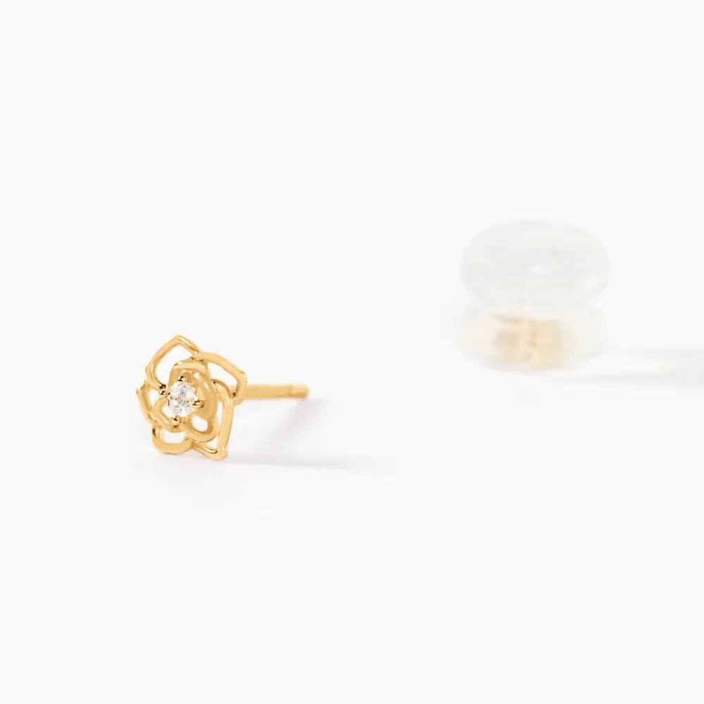 Marc Orian Boucles D'Oreilles Fleur|Bijoux Homme > Boucles D'oreilles Puces Rozsi Or Jaune Oxyde De Zirconium