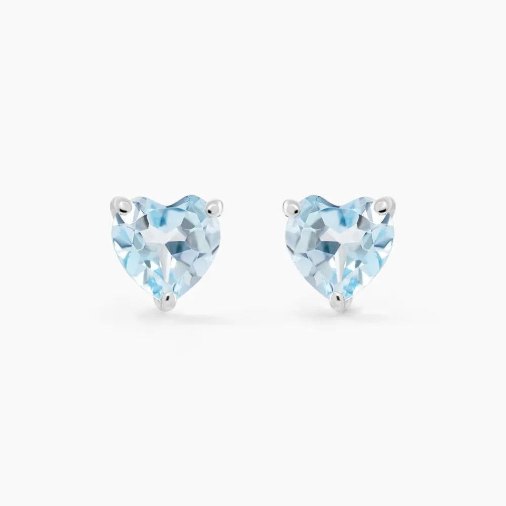 Marc Orian Cadeaux Mariage|Anniversaire De Mariage > Boucles D'oreilles Puces Salona Or Blanc Topaze