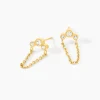 Boucles D'Oreilles Puces Sheima Acier Jaune Cristal