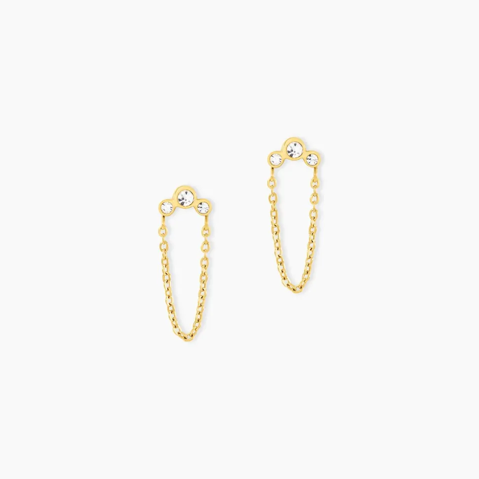 Boucles D'Oreilles Puces Sheima Acier Jaune Cristal