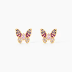 Boucles D'Oreilles Puces Sidonie Or Jaune Oxyde De Zirconium