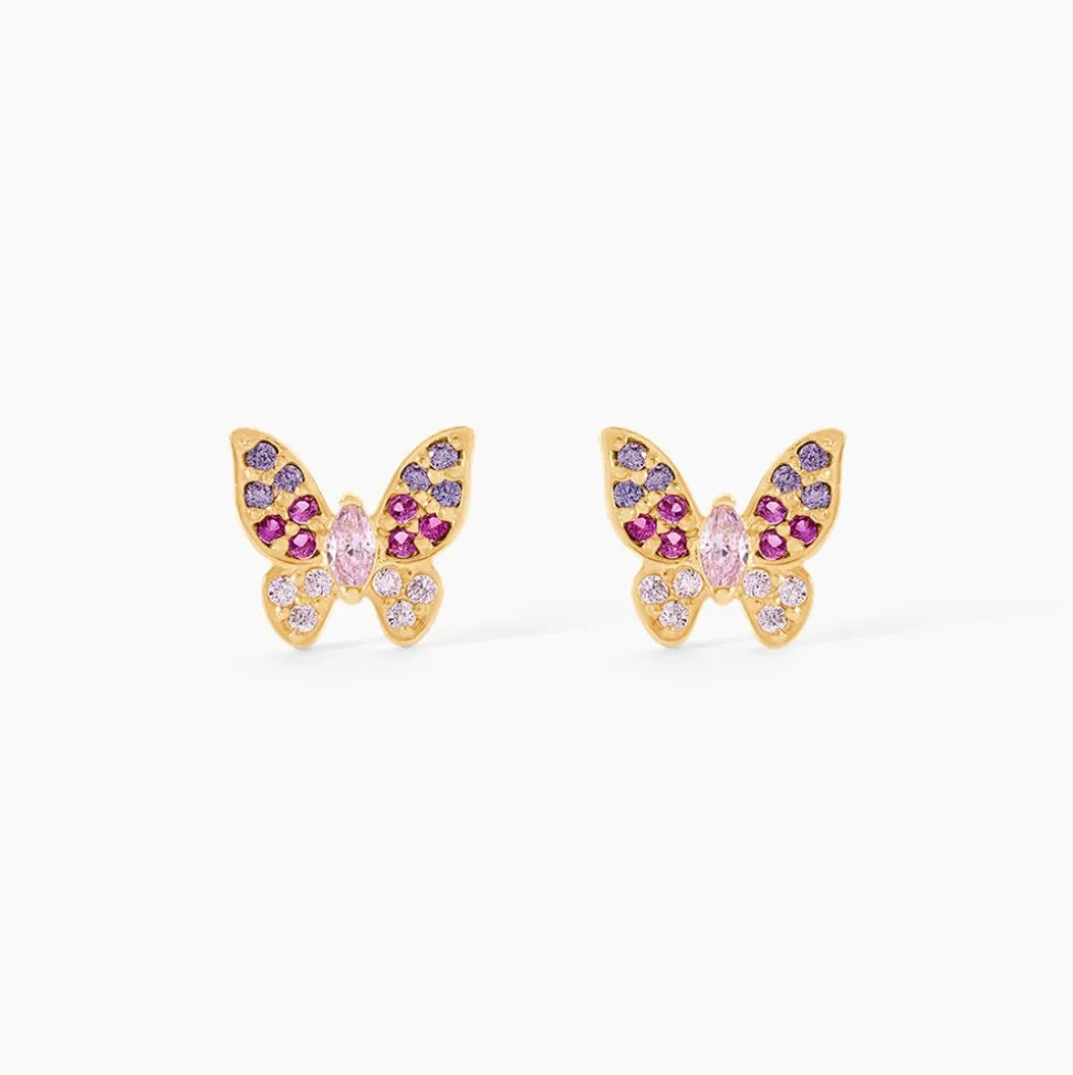 Boucles D'Oreilles Puces Sidonie Or Jaune Oxyde De Zirconium
