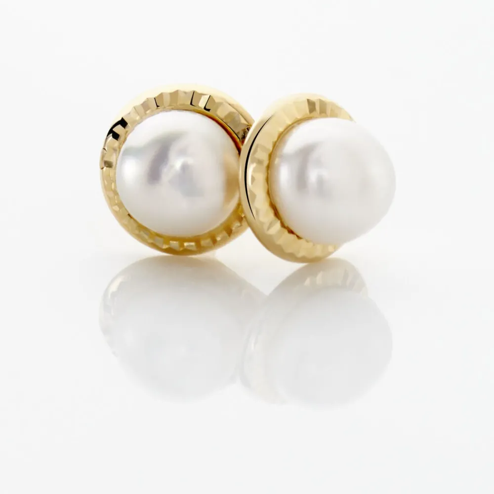 Marc Orian Bijoux Perles|Boucles D'Oreilles Perle > Boucles D'oreilles Puces Siera Diamante Or Jaune Perle De Culture