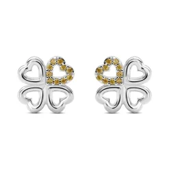 Marc Orian Bijoux Zirconium|Bijoux Trèfle > Boucles D'oreilles Puces Sigrid Argent Blanc Oxyde De Zirconium