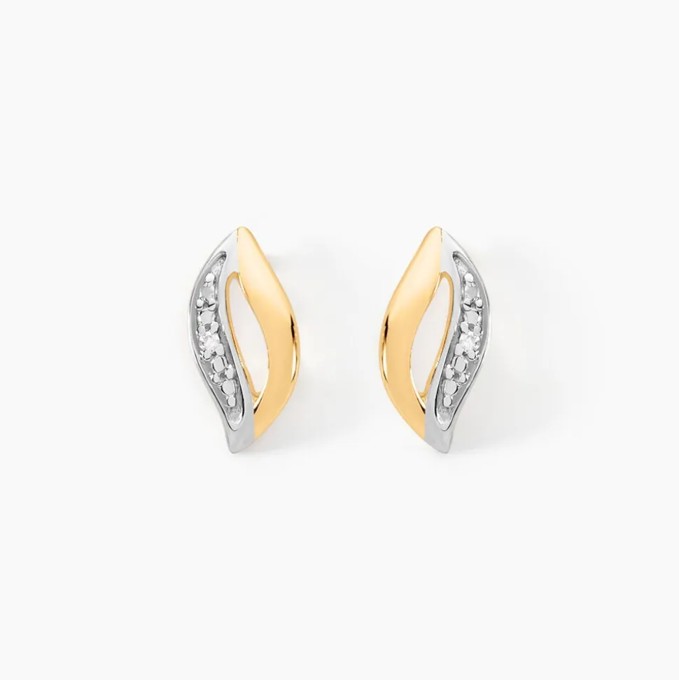 Boucles D'oreilles Puces Smeralda Or Jaune Diamant