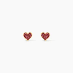 Boucles D'oreilles Puces Soraya Coeur Or Jaune