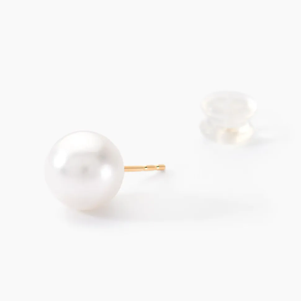 Boucles D'oreilles Puces Suki Or Jaune Perle De Culture