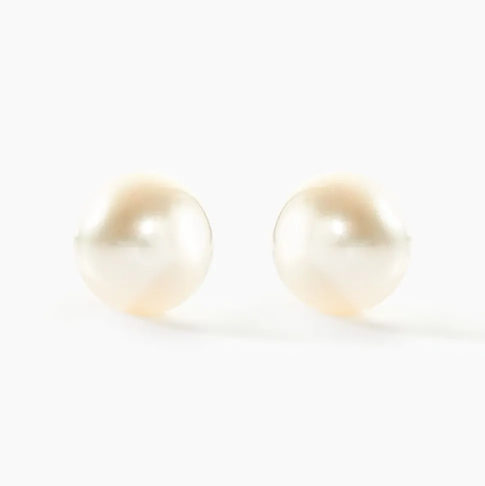 Boucles D'oreilles Puces Suki Or Jaune Perle De Culture