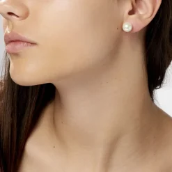 Boucles D'oreilles Puces Suki Or Jaune Perle De Culture