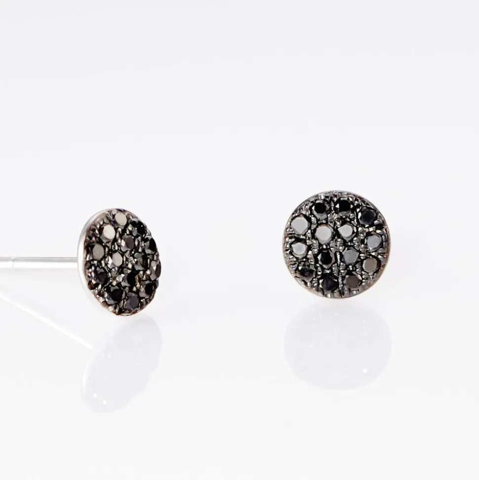 Boucles D'oreilles Puces Teani Or Blanc Diamant