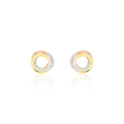 Marc Orian Cadeaux Mariage|Bijoux Diamant > Boucles D'oreilles Puces Tiara Or Tricolore Diamant