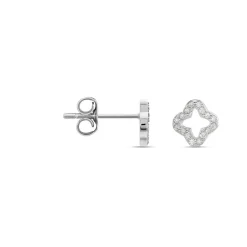 Marc Orian Bijoux Zirconium|Bijoux Trèfle > Boucles D'oreilles Puces Tully Argent Blanc Oxyde De Zirconium